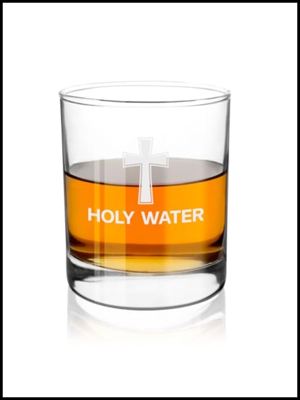 Holy Water Whiskey Glass 10oz Christian Gift for Men Women Religious